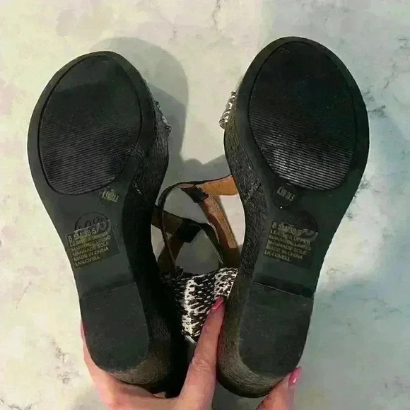 Lucky Brand LV Lovell Snakeskin Wedges Size 8.5 - Picture 4 of 6